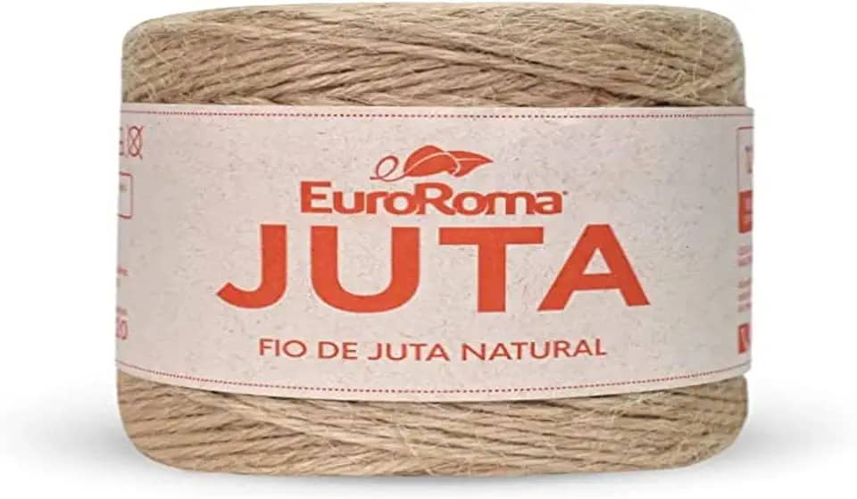 Barbante Cru, Euroroma, Juta Natural, 10/4, Rolo de 125 Metros