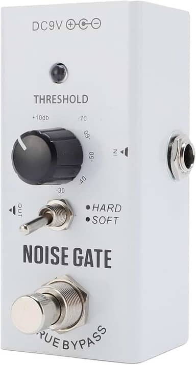Asixxsix Pedal Noise Gate, 70dB a + 10dB Pedal de Efeitos de Guitarra Noise Killer de 2 Modos, Pedal Supressor de Ruído para Guitarra Elétrica e Baixo True Bypass