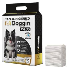 Tapete Higiênico 80cm x 60cm 30 Unidades para Cachorro Sanitário Super Absorvente Antivazamento Alta Absorção Descartável Premium Atrativo 6 Camadas Doggin
