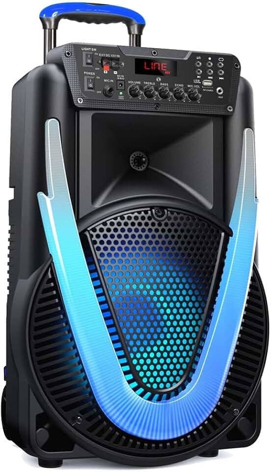 Multilaser CAIXA DE SOM SUNNY II 500W 12 POLEGADAS BT/AUX/SD/USB/FM/LED SP395, preto