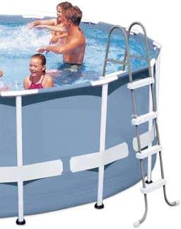 Escada para piscina Intex Até 122 cm de altura branca #28066