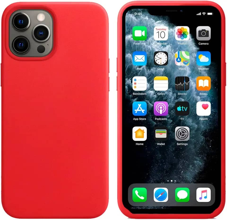 Capinha Colorida Compatível Com iPhone 13 PRO MAX Vermelha ,Preta, Laranja, Amarela, Azul, Rosa, Pink, Branca, Lilás, Marrom, Verde, Roxo, Case Slim Flexível Aveludada Com 3 Camadas De Proteção PREMIUM ONYK (Vermelho)