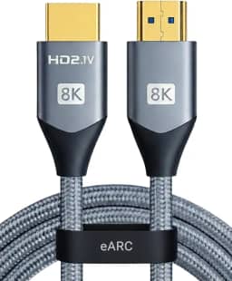 Cabo HDMI 2.1 8K 2m Ultra Rápido 48Gbps | HDR10 eARC VRR | Compatível com TV 8K, 4K, PS5, Xbox, Monitor Gamer, Projetor, PC | Conector Banhado a Ouro e Cabo Reforçado - PREMIUM