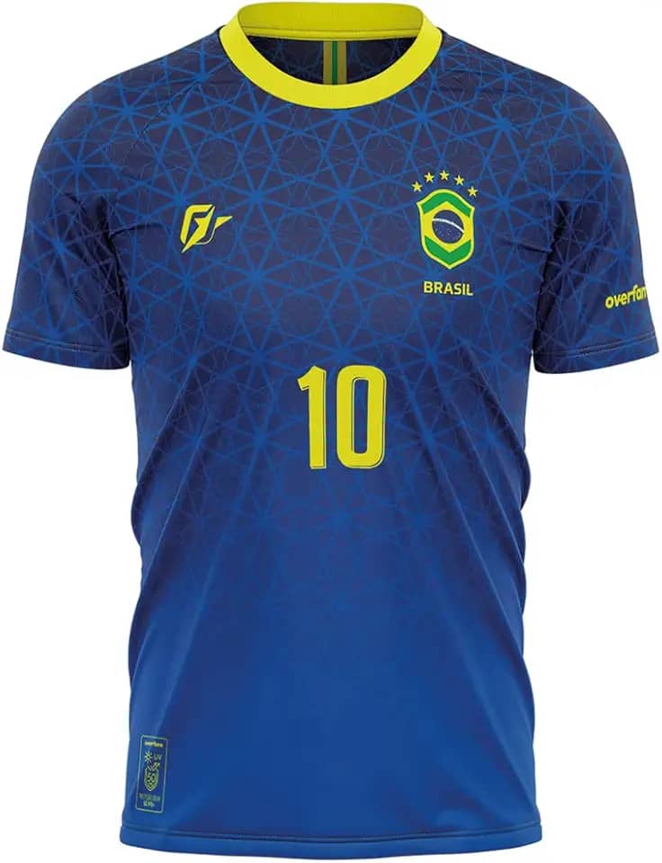 Camiseta Filtro UV Brasil Canarinho Azul Campeão