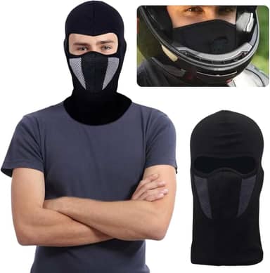 Balaclava Térmica com Proteção UV, Touca Ninja para Moto e Ciclismo, Preta