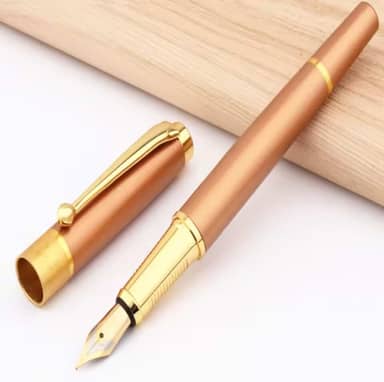 CANETA TINTEIRO PENA ROSE GOLD PREMIUM 0,5MM PRESENTE LUXO COM CAIXA