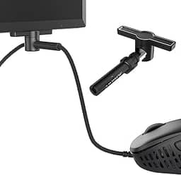 Pulsar Gaming Gears - Micro Bungee ES: Suporte para mouse com fio sem arrasto - Movimento livre na sua mesa - Tamanho super compacto - Prenda ao seu monitor - Obtenha mais espaço (pacote único)