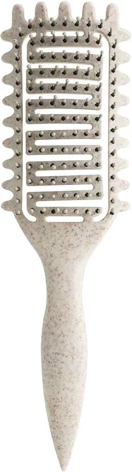 Escova definidora de cachos, melhor escova de cabelo cacheado 2024, escova de cabelo ventilada para desembaraçar, modelar e definir cachos para mulheres e homens menos puxados (bege)