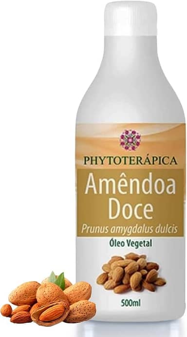 PHYTOTERAPICA- Óleo Vegetal de Amêndoa Doce - Para Massagem e Aromaterapia -Atua contra ressecamento da pele e cabelo, irritação e coceira, estrias e fragilidade das unhas - 100% Puro e Natural -500ml
