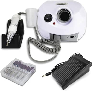 Lixadeira Elétrica Motor Nail Drill Porquinho Bivolt Branco