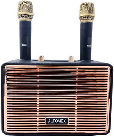 Caixa de Som Karaokê Bluetooth sem Fio com 2 Microfones, 100W PMPO, 20W Potência, Bateria 3600mAh, Função TF USB FM AUX TWS, Alto-falante 105mm