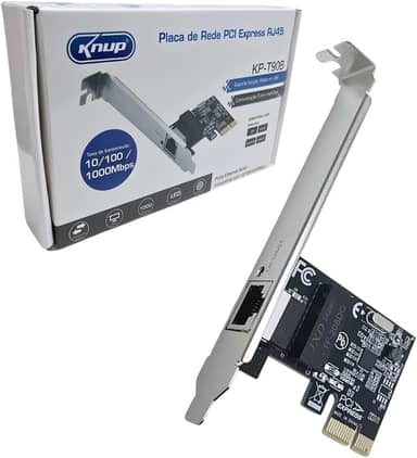 Knup Placa de Rede Gigabit PCI Express 10/100/1000Mbps Realtek 8111 RJ45