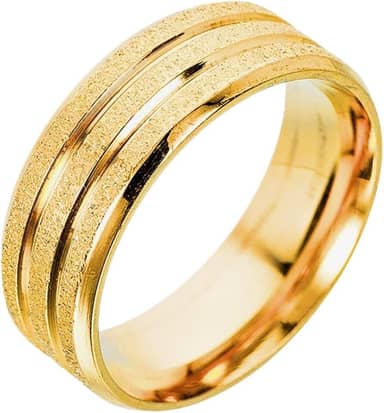 Aliança de Casamento Banhada a Ouro 18k Noivado Premium 7mm Jateadas Extra Luxo Original