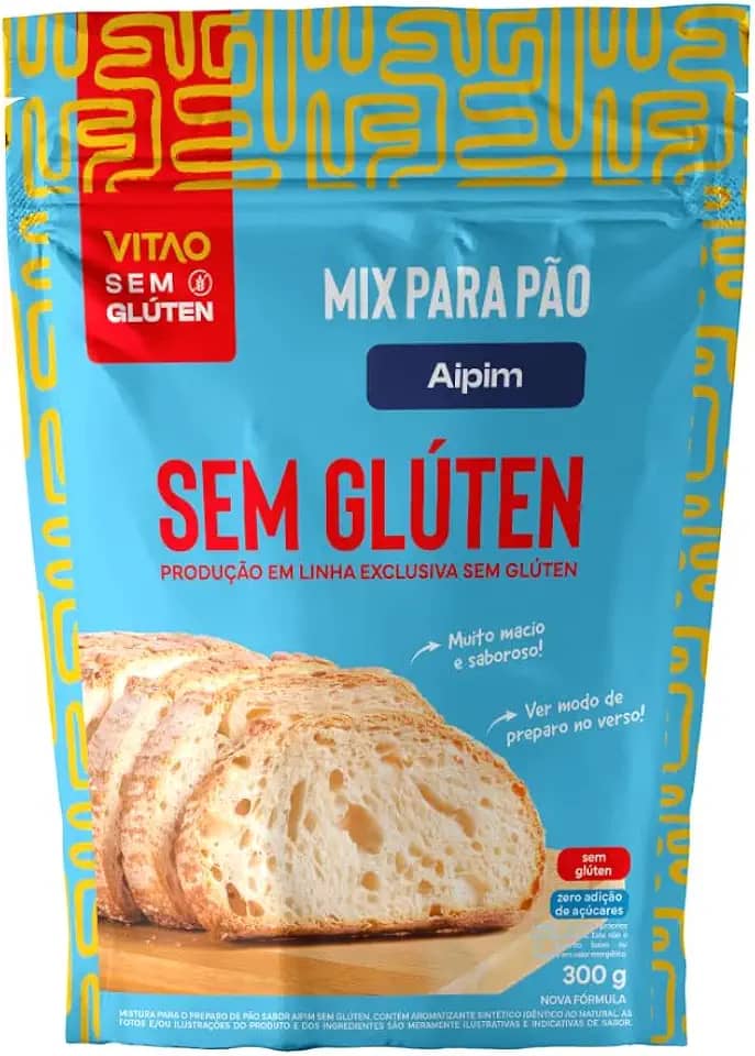 Mix para Pão sem Glúten Aipim, Dourado, Vitao, 300 g