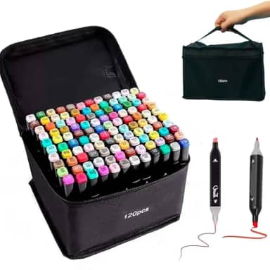 Canetas Coloridas Canetinhas Marcador TOUCH Kit Profissional Premium Desenho Conjunto 24,36,48,60,80,120 Cores Canetinha Colorida Ponta Dupla Permanente Colorir Escolar Artistico Duas Pontas (120)