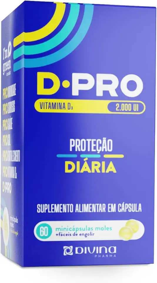 Vitamina D 2000 ui 60 Minicápsulas Softgel - D.Pro - Imunidade e Antioxidante