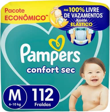 Fralda Pampers Confort Sec Tamanho M 112 Fraldas Descartáveis