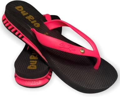 Chinelo Feminino Com Salto DuRio Air Para Esporão Fascite Plantar Ortopédico Vegano