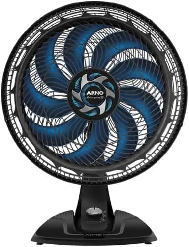 Ventilador de Mesa Arno X-TREME 9 40cm VE90, 160W, 9 Pás, 3 Velocidades, Oscilação 80º, Power Zone, Modo Sono Tranquilo, 220V