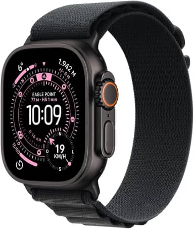 Apple Watch Ultra 3 GPS + Cellular, Caixa em titânio preto de 49 mm com Loop Alpine preta ‑ M