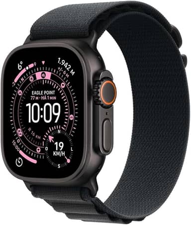 Apple Watch Ultra 3 GPS + Cellular, Caixa em titânio preto de 49 mm com Loop Alpine preta ‑ M