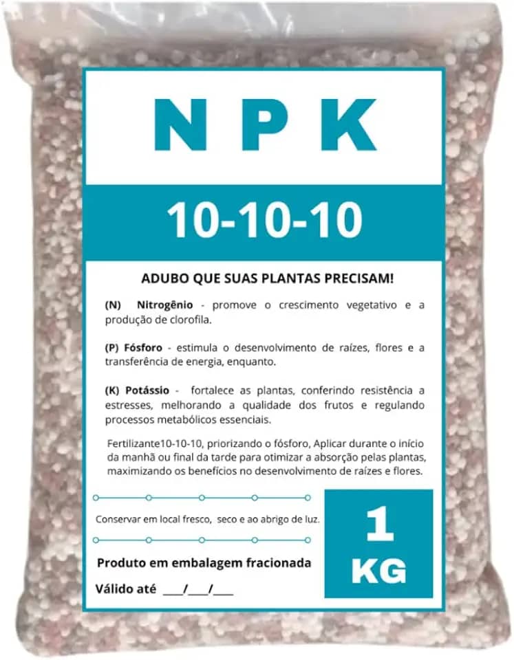 Adubo Fertilizante NPK 10.10.10 1kg Para Zamioculca, Flores, Rosa do Deserto e Plantas