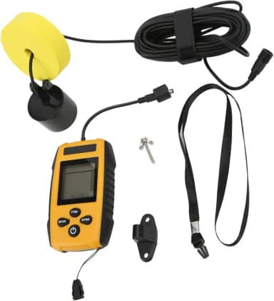 Fafeicy Sonar Fish Finder, Detector de Peixes, Localizador de Profundidade Com Fio Com Exibição HD LCD, para Pesca de Barcos água Salgada de Caiaque