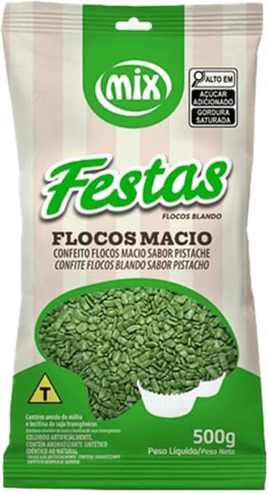 Confeito Granulado Sabor Pistache Realça Cor e Sabor 500g Mix