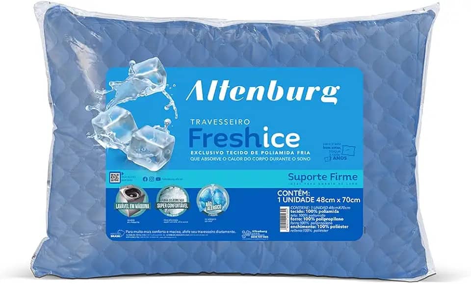 Travesseiro Altenburg Fresh Ice Azul - 48cm x 70cm