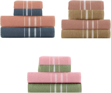 Jogo 4 Peças Toalha Banho E Rosto Felpudo 100% Algodão Teka Macia (JG 03 Bege/Rose)