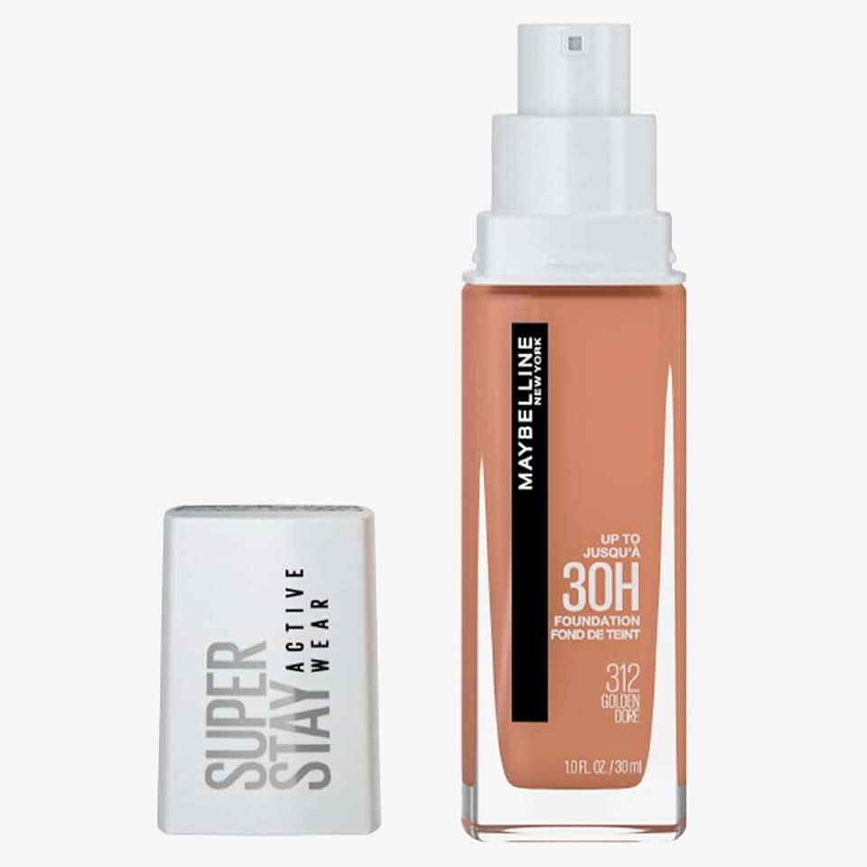 Maybelline NY Base Alta Cobertura Super Stay Active Wear Resistente ao Suor Alta Duração até 30h na Pele, Cor 312 Golden, 30ml