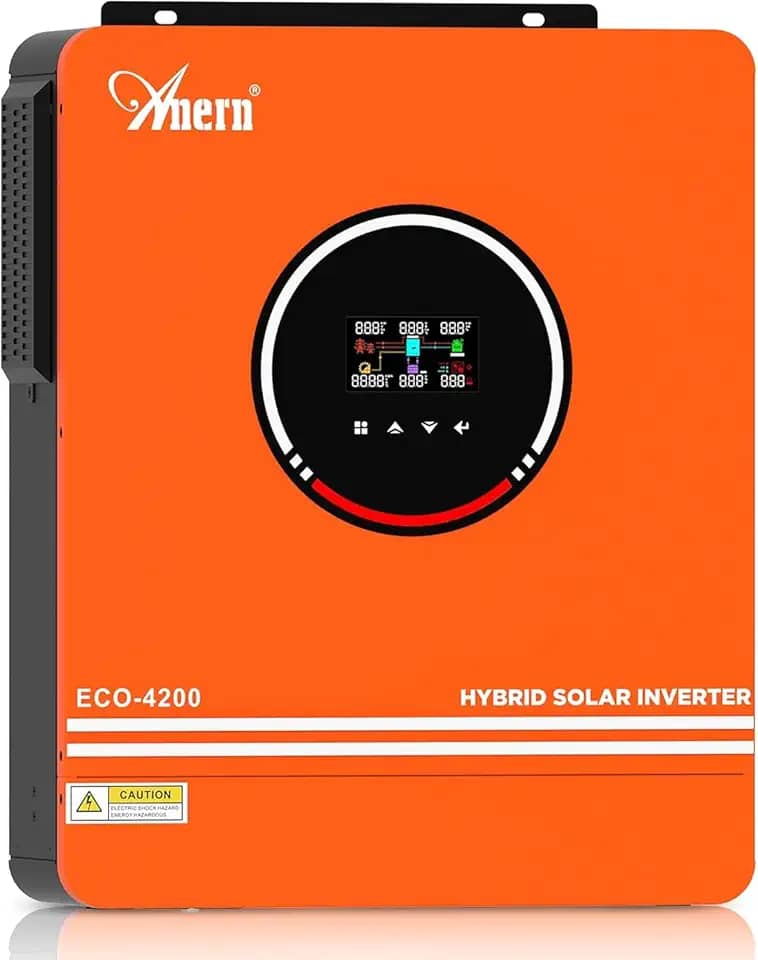 Inversor Solar Híbrido de 4200W 24V CC a 220-230V CA, Inversor de Onda Senoidal Pura com Controlador de Carga Solar MPPT de 120A, Adequado Para Bateria de Gel de Chumbo-ácido de Lítio de 24V