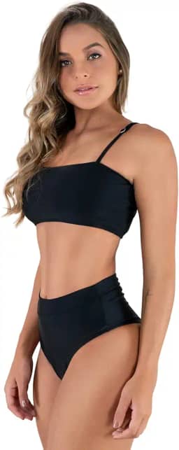 Biquini MVB Modas Top Faixa Hot Pants Cintura Alta