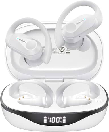 Lenovo LP75 Fone De Ouvido Sem Fio Bluetooth 5.3 Com Gancho Microfones TWS Esportivo HiFi Estéreo Bluetooth Sem Fio Impermeável Alta Fidelidade Cancelamento De Ruído