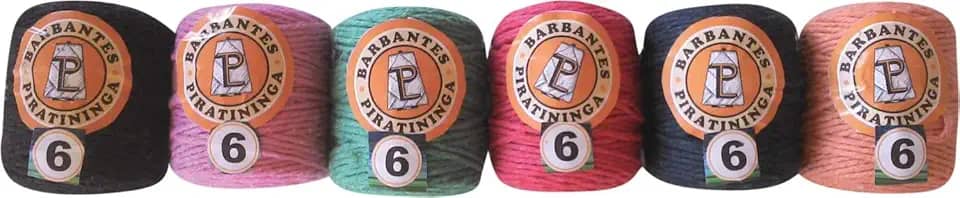 Barbante 6 Fios, Rolo, Pacote com 6 Cores Sortidas