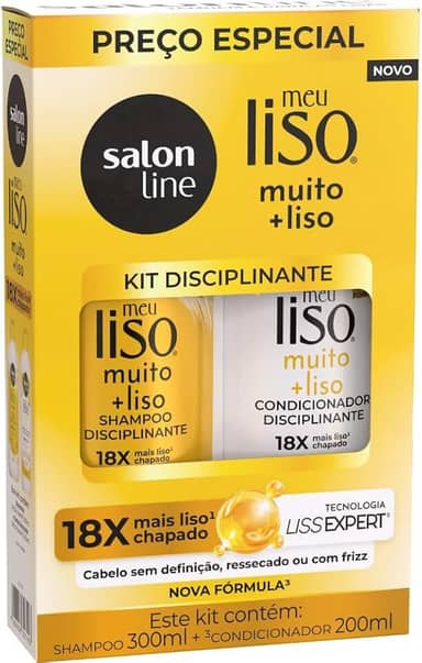 Salon Line, Kit Shampoo e Condicionador, Meu Liso Muito + Liso, Vegano - Para Cabelos Lisos, 2 Unidades