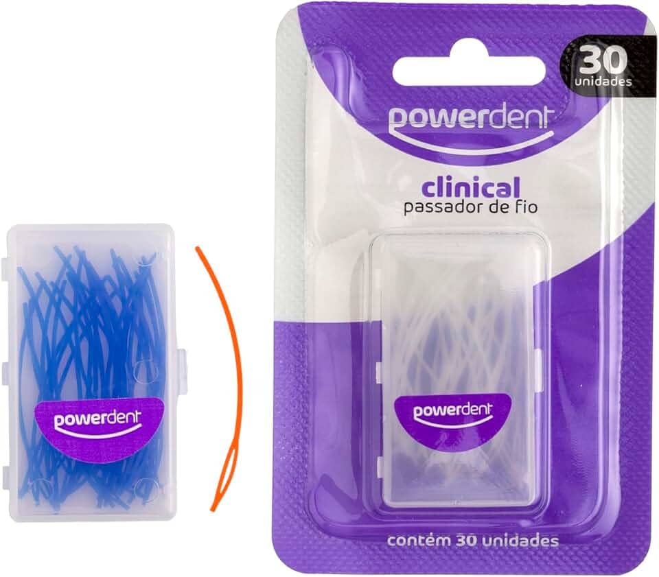 Passador de Fio Dental Powerline, Power Dent, 30 Unidades, Multicolorido