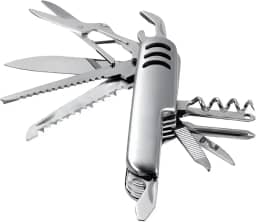 Canivete Suíço Multifuncional, 11 Funções, Aço Inoxidável, 15cm Aberto