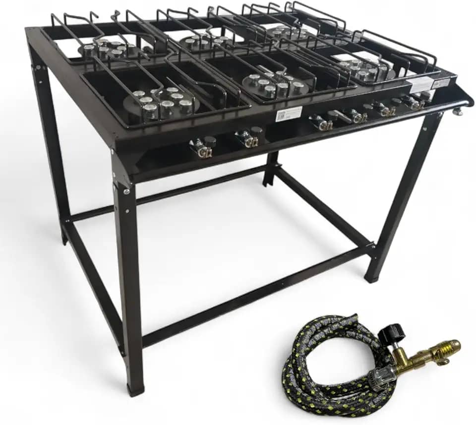 FOGÃO INDUSTRIAL 6 BOCAS ALTA PRESSÃO C/MANGUEIRA E REGISTRO