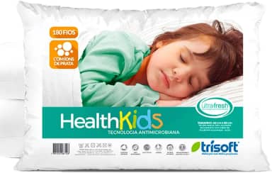Travesseiro Infantil 3 4 5 6 Anos Para Criança Antialergico Menina Kids Menino Antimicrobiana 100% Algodão Ions De Prata 180 Fios