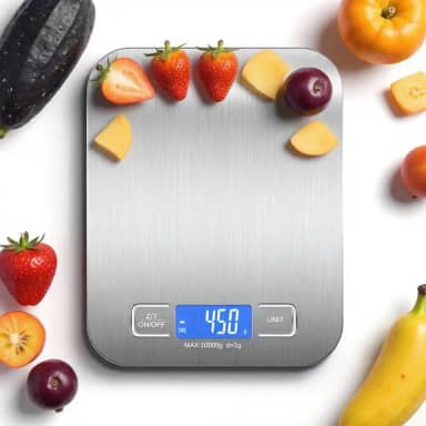 Balança Cozinha Digital Premium Aço Inox Ultra Fina Visor LCD Iluminado Tara Resistente Água Precisão 1g a 10kg Culinária Dieta