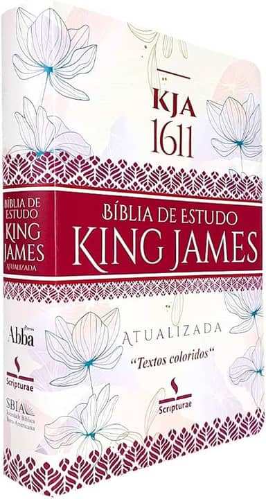 Bíblia de Estudo King James Atualizada | KJA | Textos Coloridos | Letra Grande | Luxo Feminina