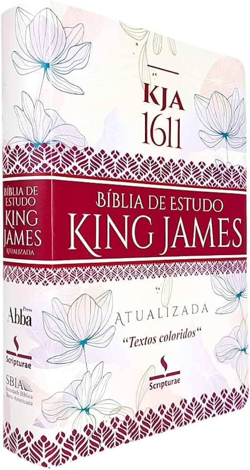 Bíblia de Estudo King James Atualizada | KJA | Textos Coloridos | Letra Grande | Luxo Feminina