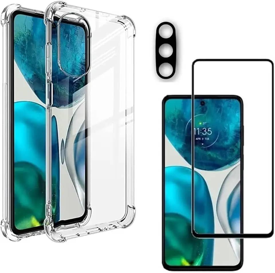 Kit Capa Capinha + Película De Vidro Temperado 3d + Película Proteção de Câmera Compatível Com Moto G52 - (Hard Glass Store)
