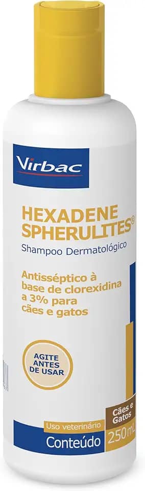 Virbac Hexadene Shampoo Spherulites Tratamento Piodermites para Cães e Gatos 250 mL