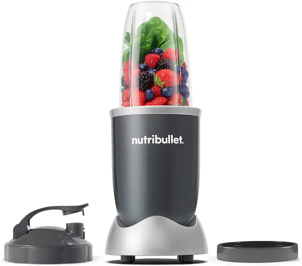 nutribullet Liquidificador pessoal para batidas, vitaminas, preparação de alimentos e mistura congelada, 700 ml, 600 watts, cinza, (NBR-0601)
