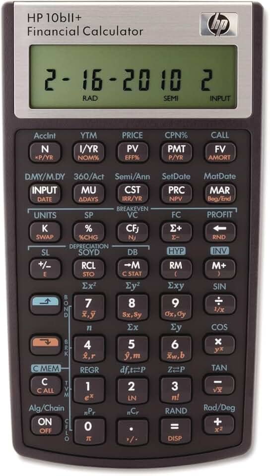 HP 2716570 10bII+ Calculadora financeira, LCD de 12 dígitos