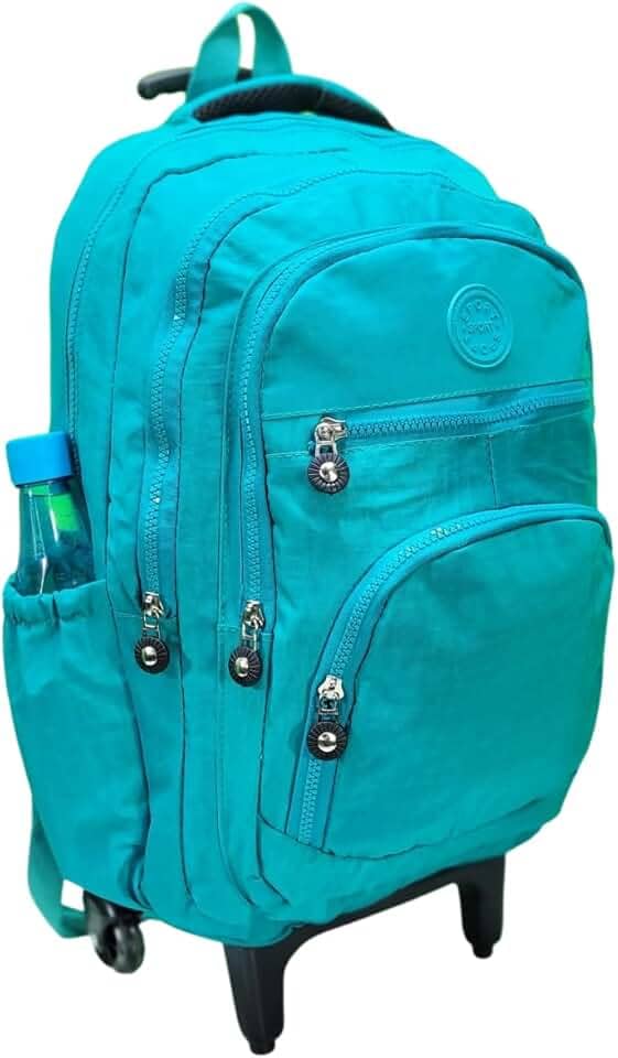 Mochila Escolar de Rodinha, Juvenil, Feminina Masculina. (Verde Claro)