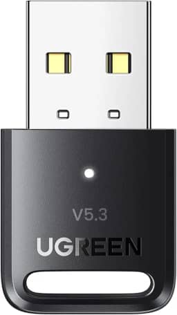 UGREEN Adaptador Bluetooth USB para PC, dongle Bluetooth 5.3 para laptop, mouse, teclado, impressoras, fones de ouvido, alto-falantes, controladores PS5/Xbox/Switch Pro, adaptador Bluetooth sem driver