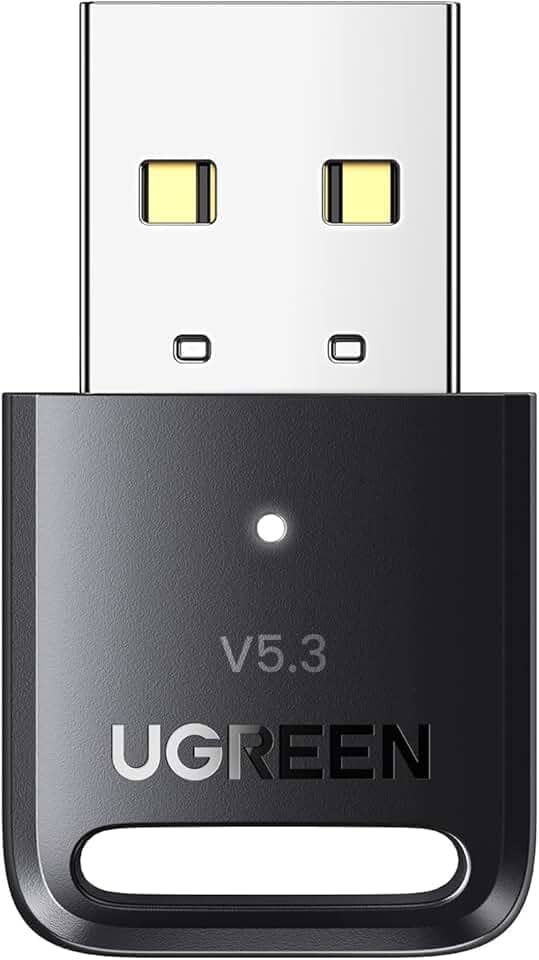 UGREEN Adaptador Bluetooth USB para PC, dongle Bluetooth 5.3 para laptop, mouse, teclado, impressoras, fones de ouvido, alto-falantes, controladores PS5/Xbox/Switch Pro, adaptador Bluetooth sem driver